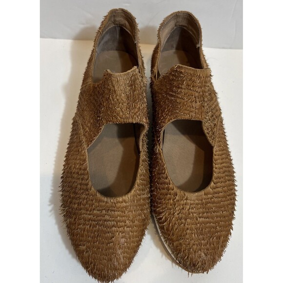 Antelope Brown Tan Leather Mary Jane Comfort Shoe Fringe Accent Statement 39 - Picture 3 of 9